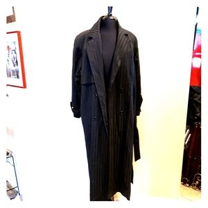 Clifford Michael black stripe trench coat lined